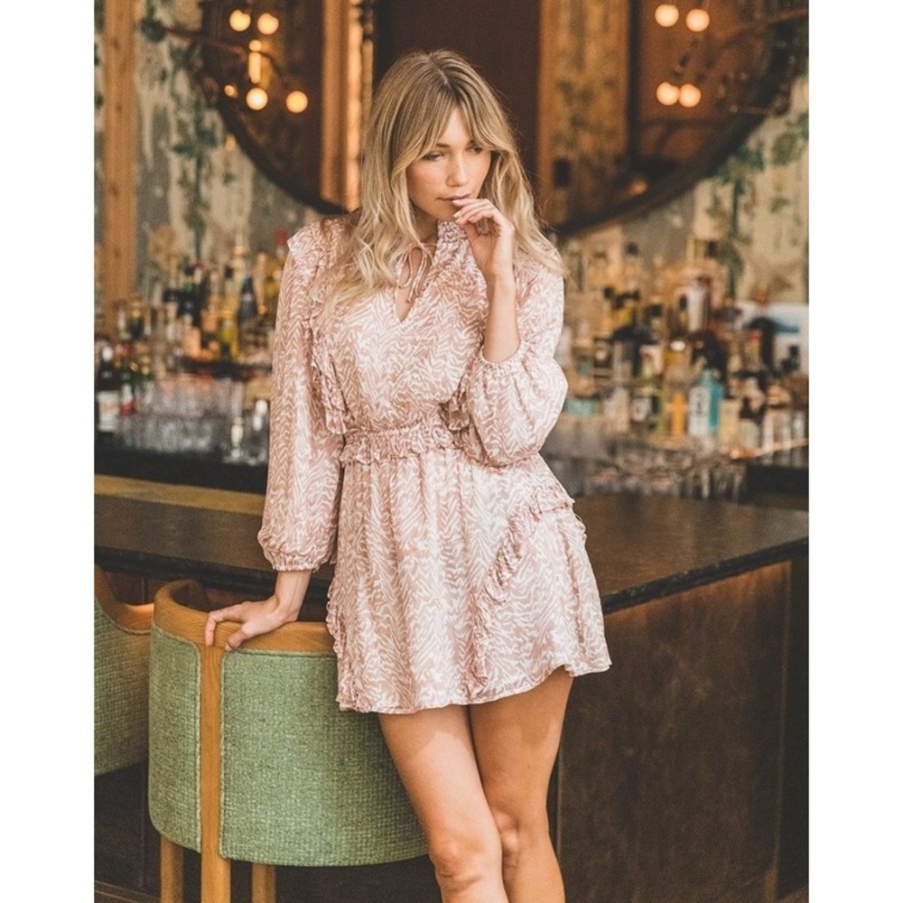 Cleobella Zaria Mini Dress in Blush Pink Size Small